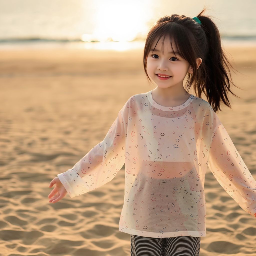 Children's sun protection clothing 2026 summer thin new style girls' lightweight and cool sun protection clothing baby mesh outerwear top