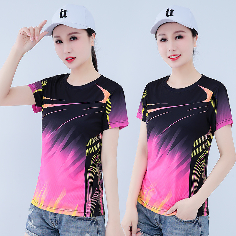 Free Shipping, In-Stock Items, Cross-Border Quick-Dry Fitness Training Clothing, Quick-Dry T-Shirt for Women, Summer Short-Sleeve Casual Sweat-Absorbent Breathable Top