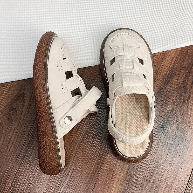 Baotou Sandals Women's Croc Shoes 2025 New Spring and Summer Two-Wear Baotou Half Slippers for Pregnant Women Forest Style Shoes