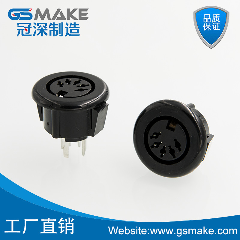 厂家S端子Video插座立式圆形22直插MINI 5芯圆形 DIN座05 7 DS座