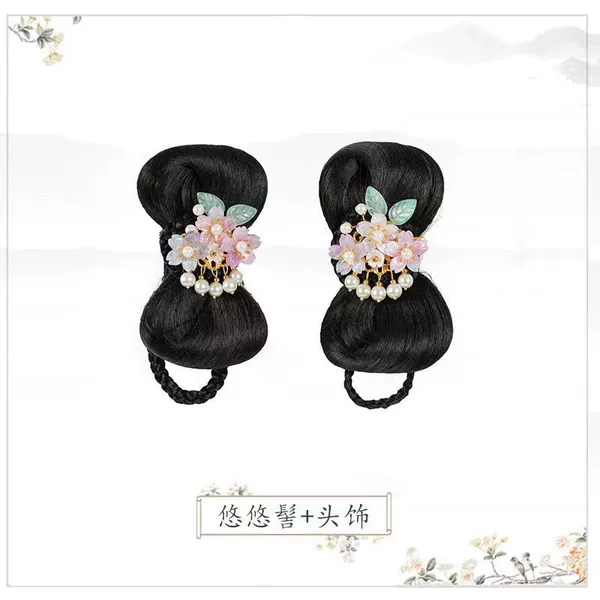 Ancient style [Little Youyou Hair Bun + Purple cherry blossoms