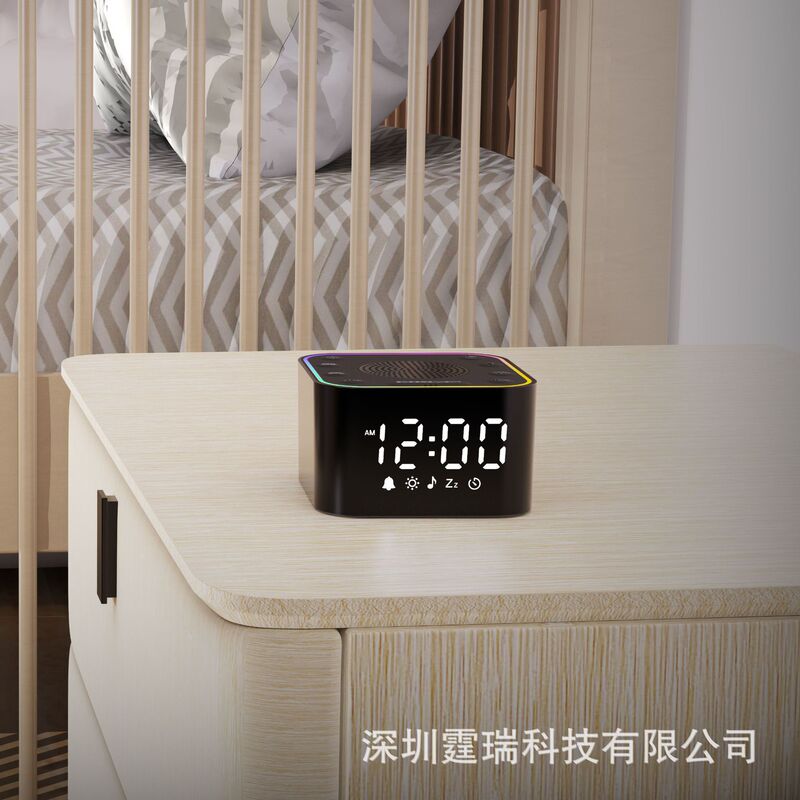 亚马逊小巧便携旅行床头伴睡白噪音七彩氛围小夜灯助睡眠仪闹钟|undefined