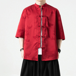 Hanfu Chinese style men's fashion brand ancient costume youth plate buckle Chinese style Tang suit coat vest skirt top