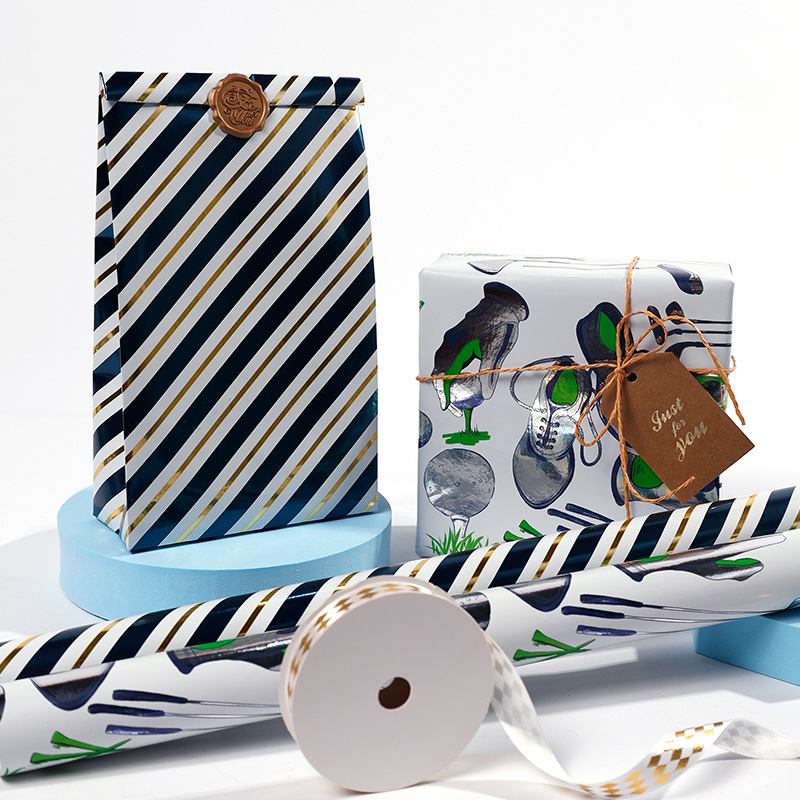 Papel de Regalo para el Día del Padre, Día de la Madre, San Valentín, Cumpleaños, Rollo de Papel de Regalo de Gran Tamaño