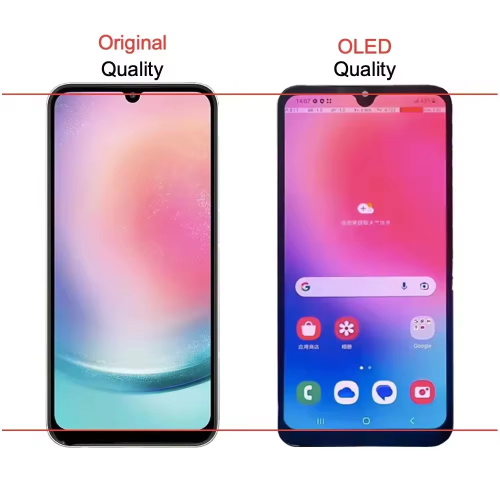 Aplicable a Samsung A24 conjunto de pantalla de teléfono móvil A24 A25 conjunto de pantalla LCD con marco LCD