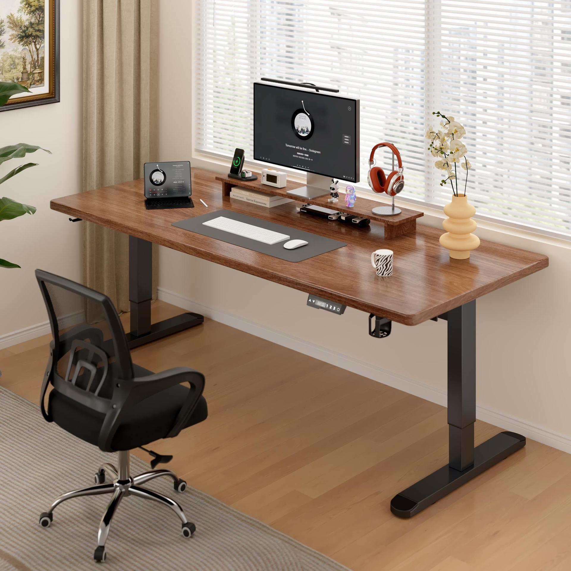 Mesa elevadora eléctrica de madera maciza, escritorio de oficina para el hogar, escritorio para computadora inteligente, mesa de juegos elevable, banco de trabajo de aprendizaje