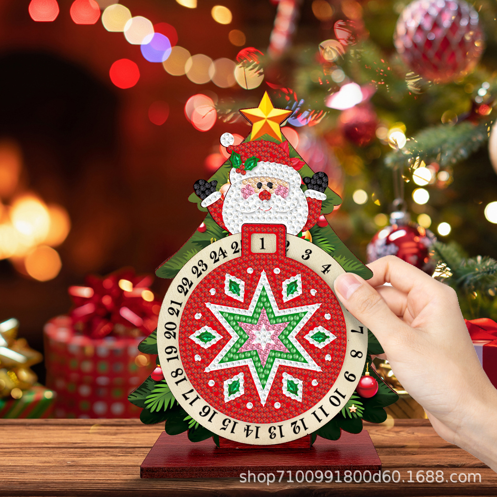 Navidad transfronteriza nueva pintura de diamantes hecha a mano DIY decoración interior material acrílico de dibujos animados cuenta atrás