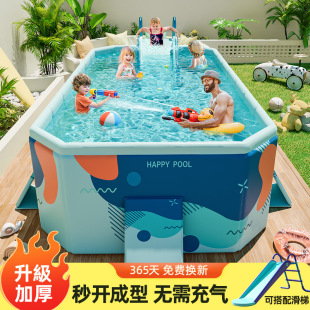 Large Swimming Pool for Children, Home, Adult, Inflatable, Family Water Slide, Outdoor Folding Canvas Bracket Swimming Pool