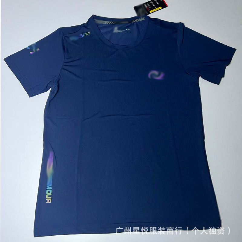Brand Logo Ice Silk Short-Sleeved T-Shirt Men's Summer Outdoor Loose Casual Top Track and Field Running Training Quick-Drying Clothing