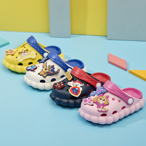 Paw Patrol Slippers Summer New Cute Cartoon Boys and Girls Home Indoor Infant Baotou Croc Shoes EVA