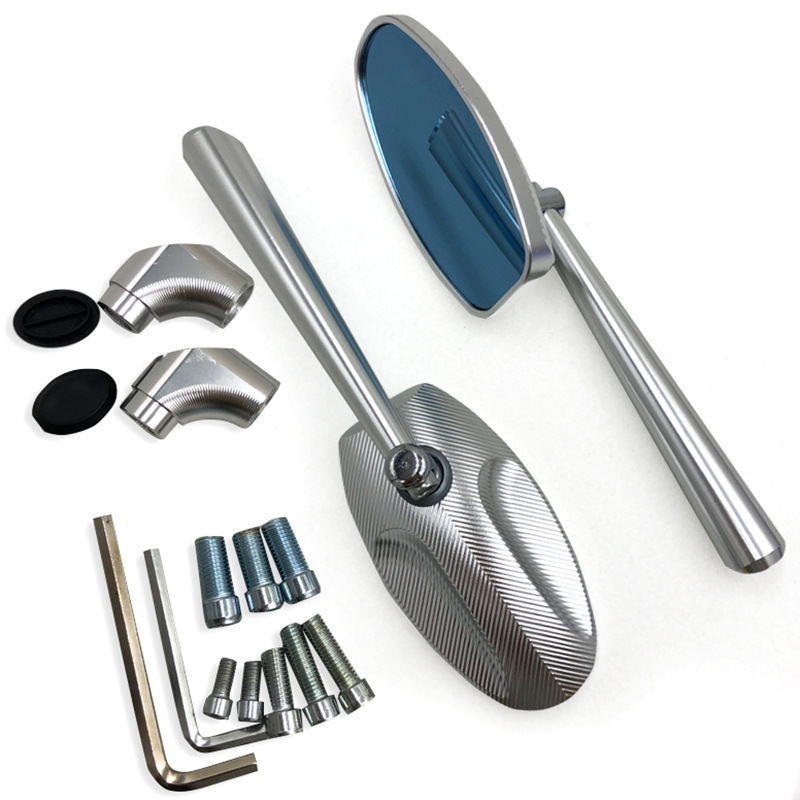 Motorcycle modified CNC mirror in stock cross-border mirror oval rearview mirror scooter mirror