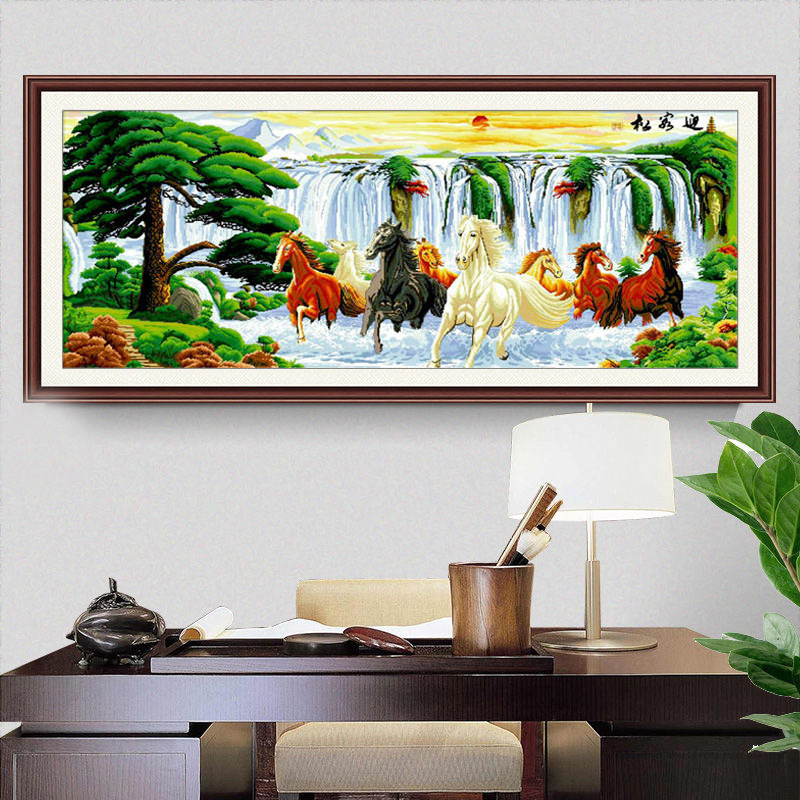 Auténtico Punto de Cruz de la Mona Lisa, Pino de Bienvenida, Éxito en la Primera Intentosa, Nuevo Estilo para Sala de Estar, 58 Colores, Bordado Completo sin Borde image 3