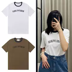 Am*clams Unisex Clotty Team Color-Block Crew Neck Short Sleeve T-Shirt Summer New Love Print Top