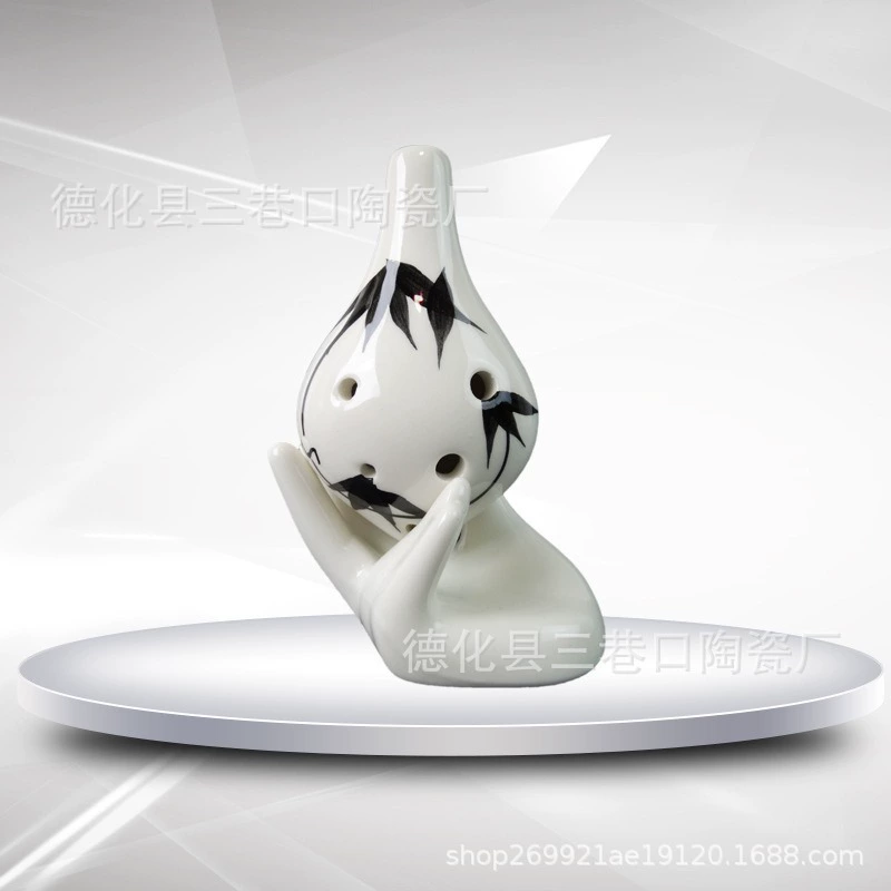 Six-hole oval alto AC-tuning starry sky pottery beginners students perform musical instruments 6-hole C-tuning oval can be engraved