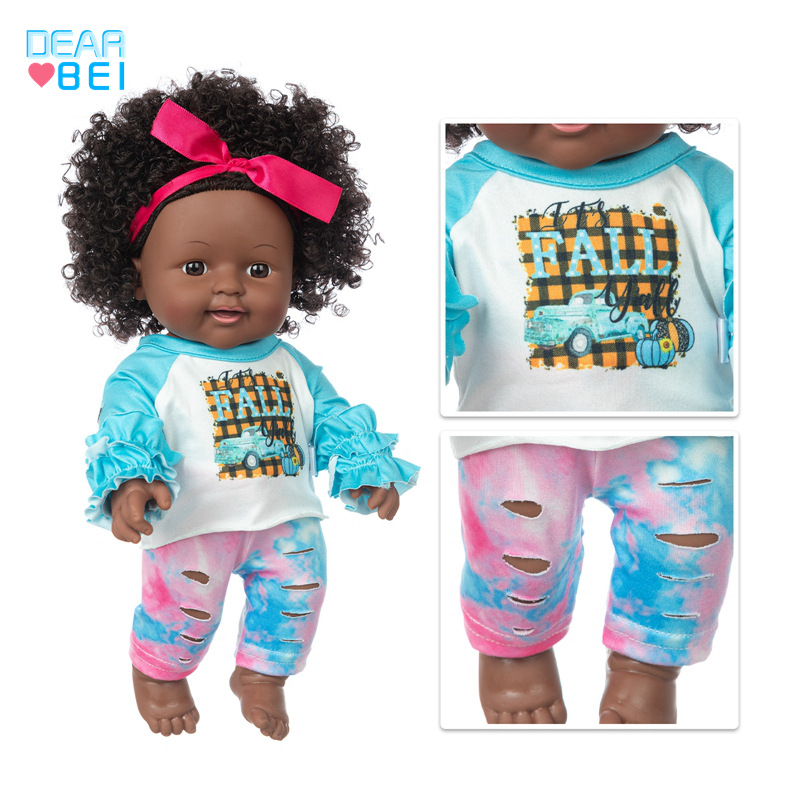 Aliexpress venta caliente muñeca africana juguetes para niños enmascarado reborn muñeca de 12 pulgadas muñeca de piel negra muñeca pic 11
