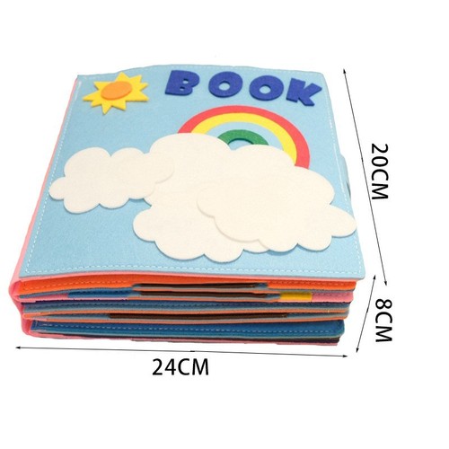 New non-woven early education rainbow book felt children's cloth book kindergarten early education dressing educational toy book