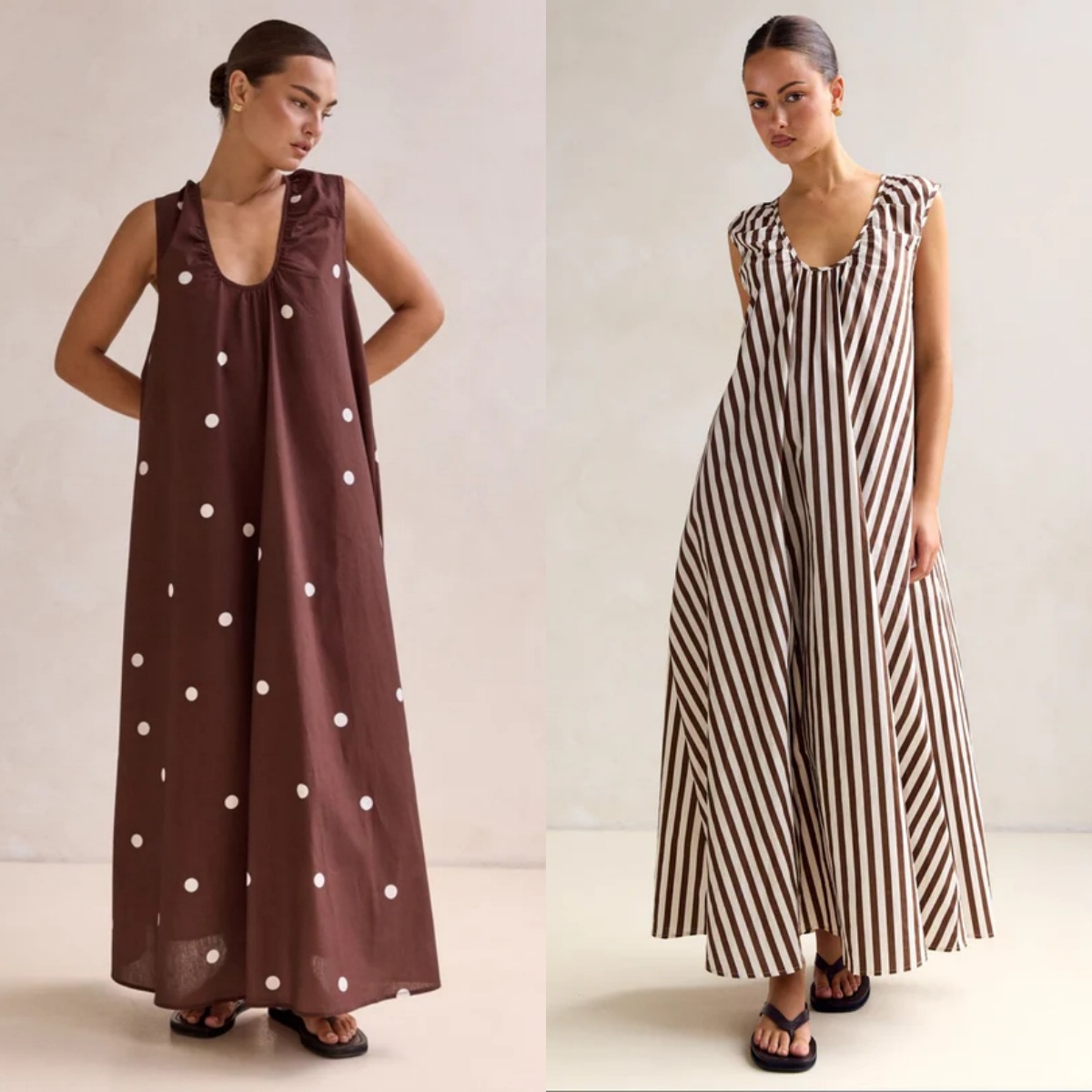 2026 European and American Cross-Border Independent Station Dress Polka Dot Print U-Neck Large Hem Loose Large Size Sleeveless Vest Long Skirt