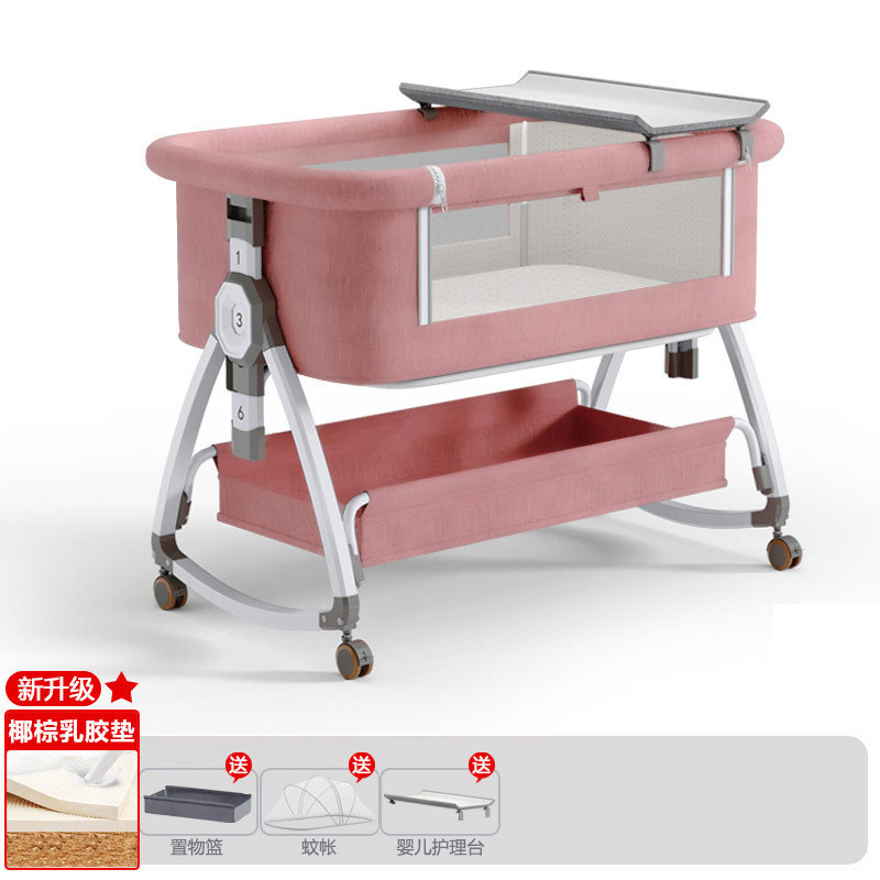 Cuna de bebé recién nacido cama costura Cama grande Baby Shaker BB cama de los niños cuna cama multifuncional móvil plegable image 58