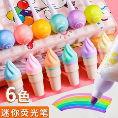 Mini highlighter marker for students, cute cartoon hand accounting marker, colorful small portable rough marking pen