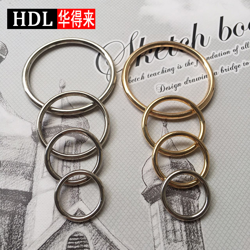批发金属O形环腰带锌合金圆圈实心配件吊环提包无缝闭口圆环扣子