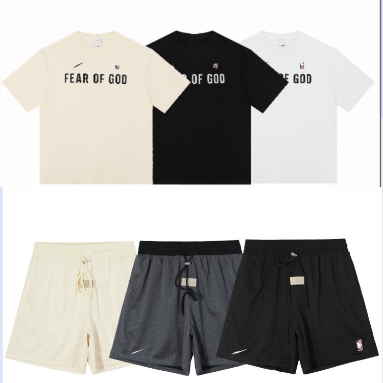 Factory wholesale FOG Tripartite Joint short sleeve shorts men's and women's leisure sports suit Factory wholesale FOG Tripartite Joint short sleeve shorts men's and women's leisure sports suit