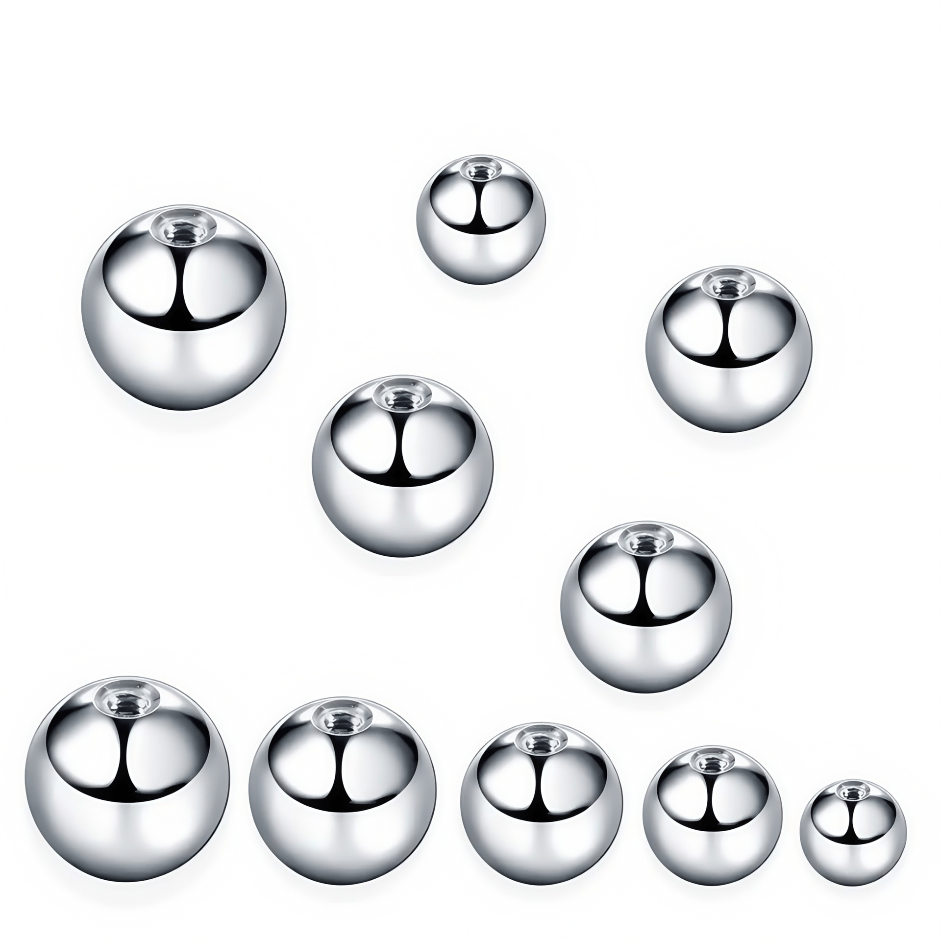 F136 Titanium Externally Threaded Tongue Nail Lip Labret Barbell with Ball - G23 Titanium Piercing Jewelry 1.6mm detail image 8