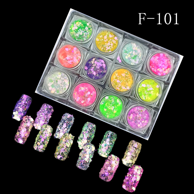 Cross-border New Spring and Summer Series Nail Art Galaxy Colorful Glitter Sequins Mixed Nail Glitter Magic Candy