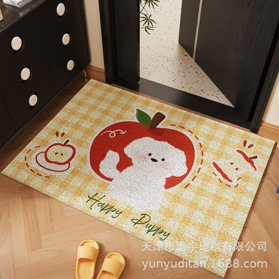 Mat, Carpet Can Be Cut, Avtomobil döşəmə paspasları - white-apple-dog-4060cm