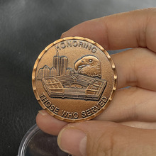 美国鹰头挑战币徽章纪念章红铜色创意礼品军事工艺品摆件金属质感