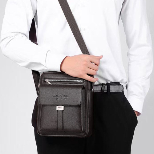 Cross-border hot men's shoulder bag and cross-body bag Korean men's bag business PU town store treasure casual bag vertical style small hand