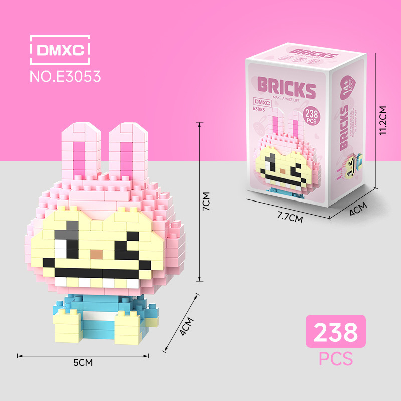 ラブブ人形ラブブブラインドボックス小さな粒子ビルディングブロックレゴ漫画組み立ておもちゃ小さな装飾品と互換性があります|undefined