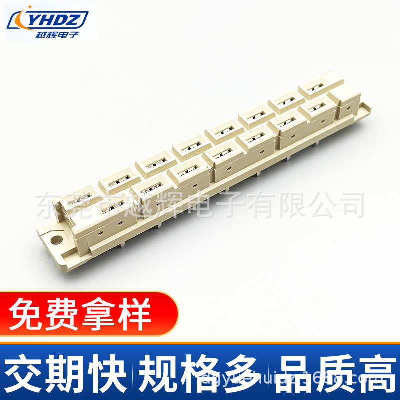 DIN41612 European Socket Connector 15PIN High Current 215 Straight Female/H15.0/Grey C Color/Tin Plating