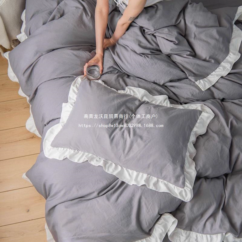 Наволочки в корейском стиле, одна пара для одного человека, одна наволочка, однотонная студенческая наволочка, подушка для общежития в стиле принцессы.