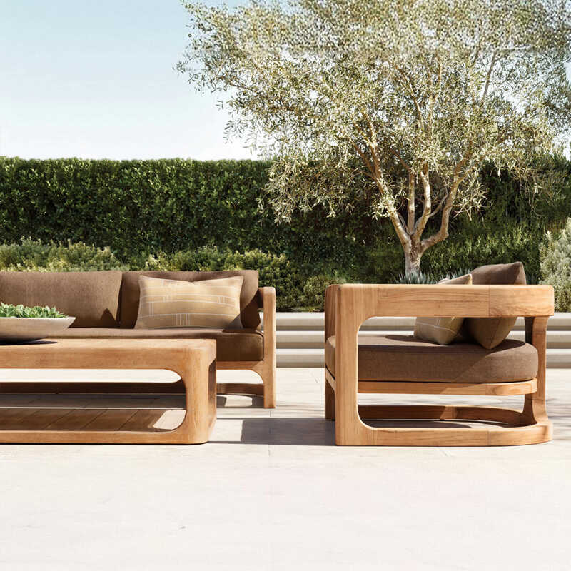 Hoteles modelo de habitaciones residenciales ventas sofá diseño de ocio sofá silla de teca muebles al aire libre sofá de madera maciza