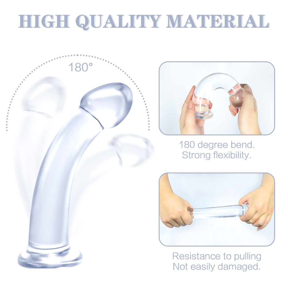 TPE Realistic Anal Plug with Suction Cup, Manual Control, Transparent — detail image 1