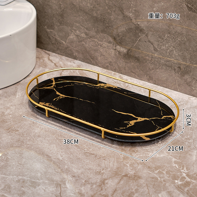 Baño inodoro lavabo lavabo lavabo caja de cosméticos estante de almacenamiento lavabo de lujo ligero bandeja de escritorio