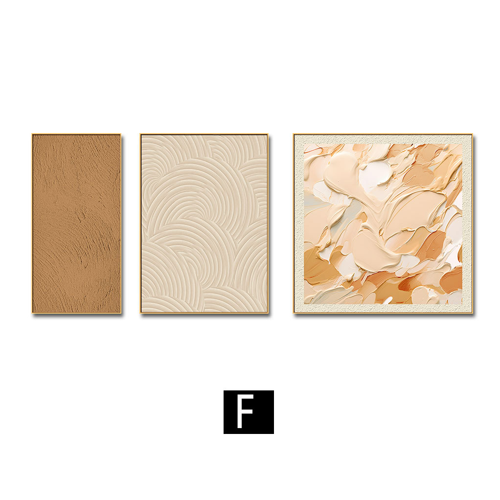 Sala de estar Sofá Fondo pared Pintura decorativa Pintura triple Colgante Pintura de diamantes estrella de cuero Estilo crema Pintura abstracta