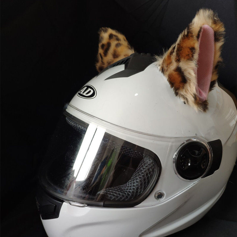 Auto Parts and Accessories: Motuoche Helmet Decoration Cat Ears - leopard-print-cat-ears-pair