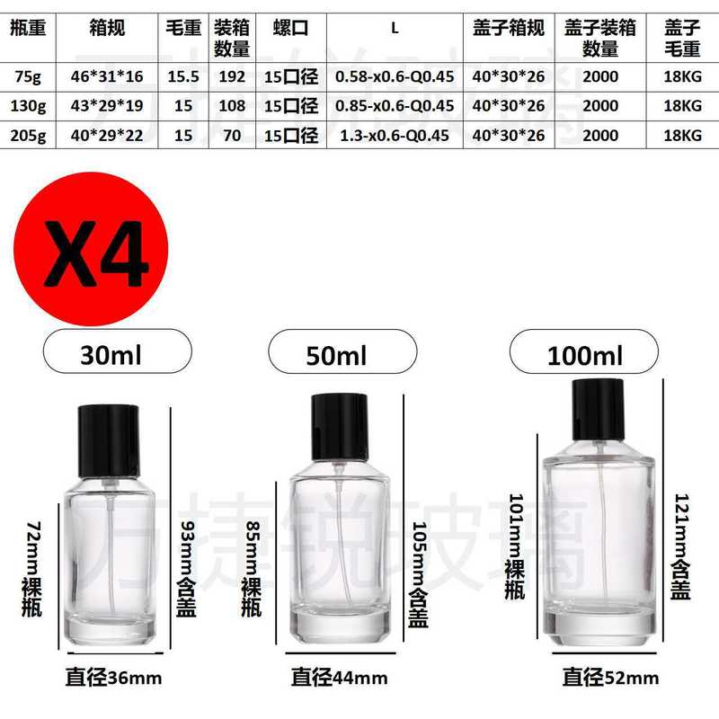 スポット香水ガラス瓶30ml 50ml 100mlバヨネットガラス瓶便利スプレー分注瓶|undefined
