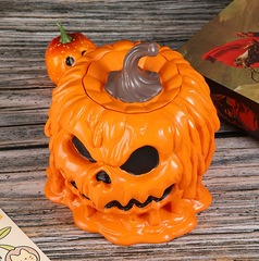 新商品のハロウィンのカボチャの頭のキャンディーの碗の樹脂の工芸品の置物の中国式の簡単な家庭の装飾の置物