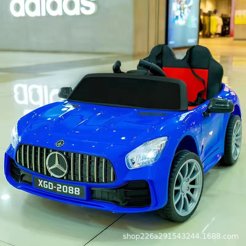 Baking blue double drive + leather seat remote control self-driving swing pull rod Bluetooth app