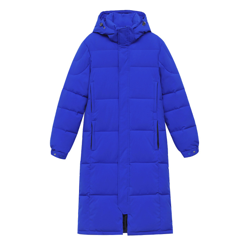 ​Long Hooded Puffer Coat For Couples – Oversized Winter Jacket With High-Density Padding (Black/White)​_ecoleips.com