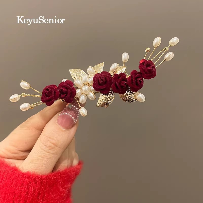 Hairgrip pearl, flowered