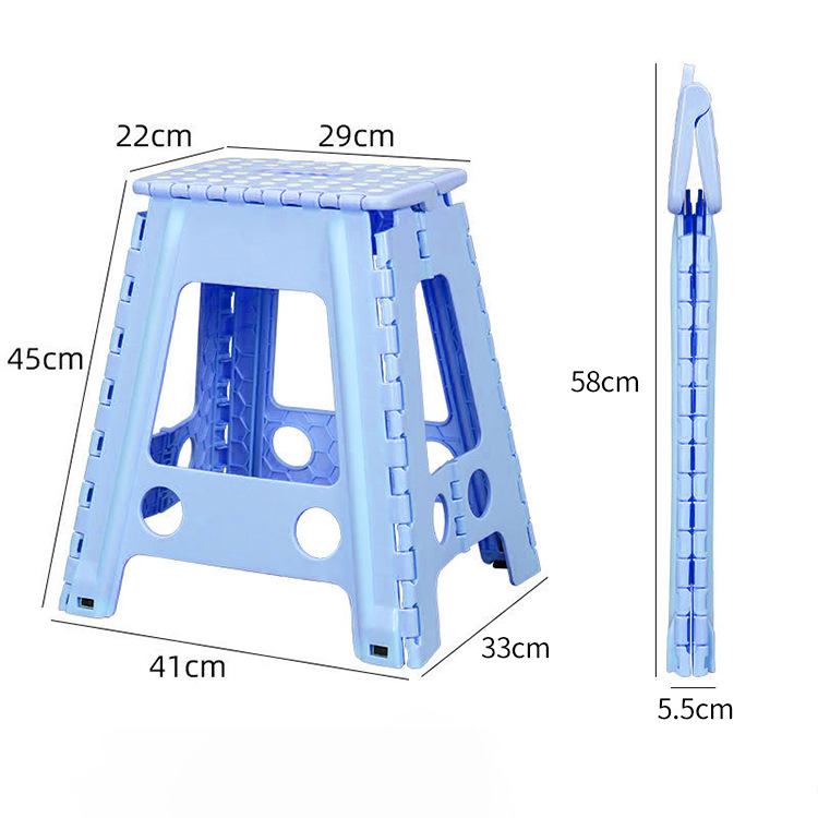Taburete de plástico reforzado, taburete plegable ligero, banco de comedor para interior y exterior.
