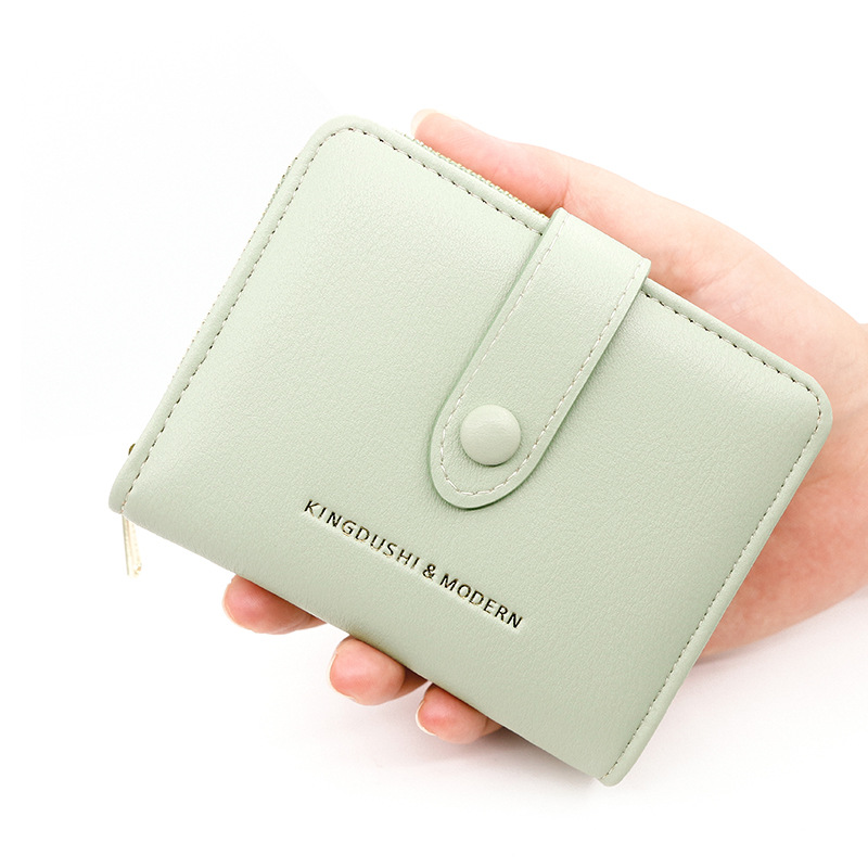 Nueva cartera transfronteriza de las mujeres simple cremallera corta cartera de la muchacha bolsa de cremallera monedero pequeña cartera fresca