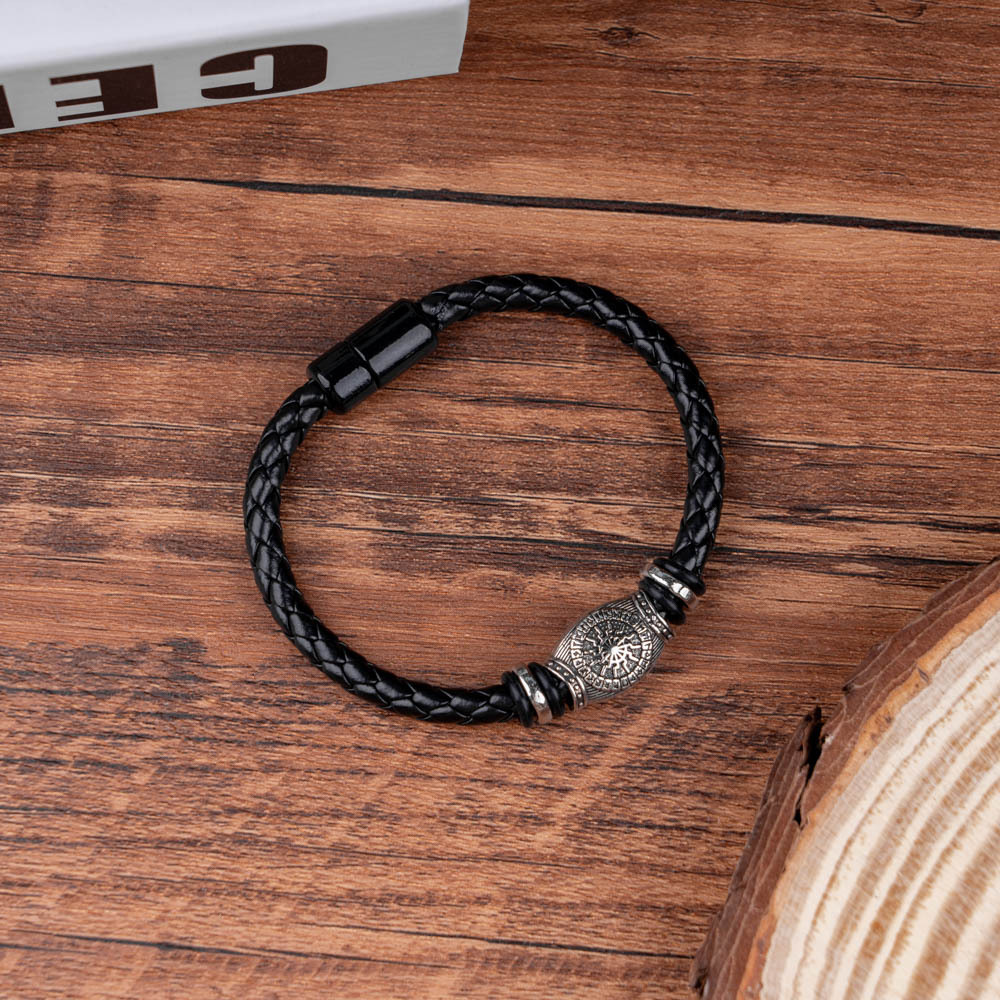 25g Weight wristband Classification Leather Rope Chain Material Casual Totem PU Alloy Men's Wristband Men Cord & Leather Bracelets