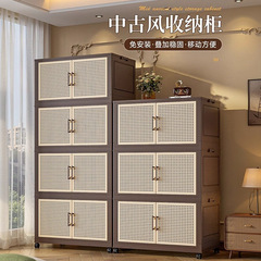 中古収納キャビネット、設置不要、厚みのある折りたたみ収納ボックス、家庭用寝室の衣類、大容量の整理ボックス、スナックラック