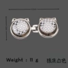 Cat head silver base white