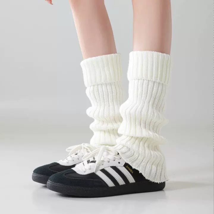 袜套女纯色堆堆袜春秋冬季配雪地靴小腿袜子配鲨鱼裤显瘦针织腿套