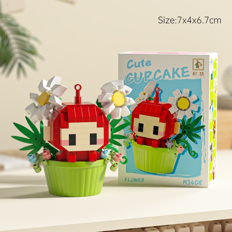 Le transfronterizo postre de dibujos animados muñeca ensamblaje de bloques de construcción decoración caja ciega juguetes de puzzle para niños 1 de junio tienda de regalo
